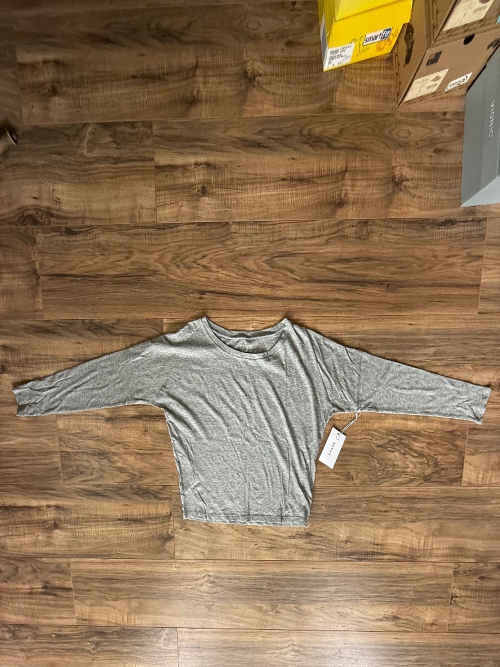 Frame Gray Le High Rise Garcon Long Sleeve Tee - Picture 2 of 12